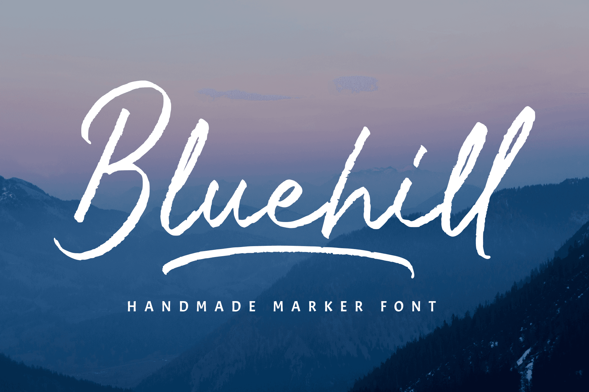 Bluehill - Handmade Marker Font product preview image by Sibelumpagi