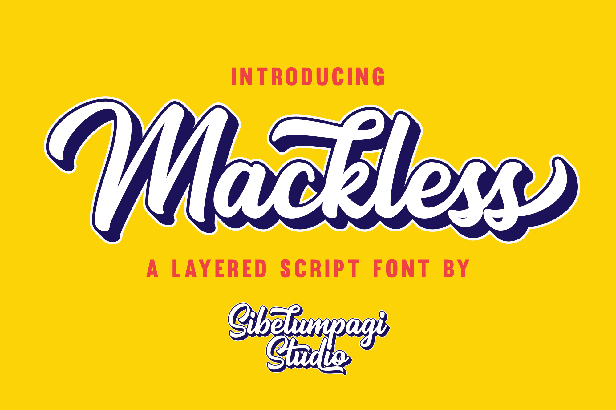Mackless - Layered Script Font product preview image by Sibelumpagi